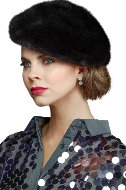 Adjustable Mink Fur Beret Women Hats|Mink