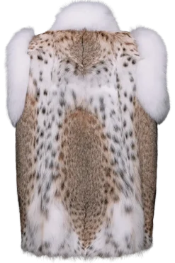 New American Lynx and Fox Fur Vest Women Lynx