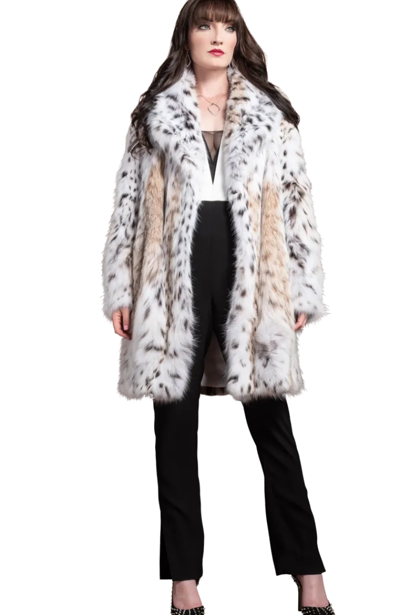 Best American Semi-Belly Mid-Length Lynx Fur Coat Women Fur Coats|Lynx