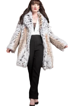 Best American Semi-Belly Mid-Length Lynx Fur Coat Women Fur Coats|Lynx
