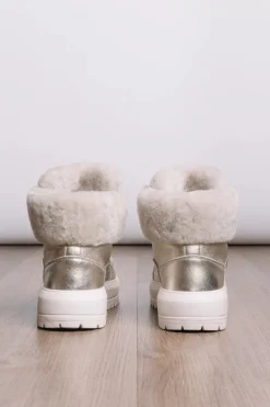 Clearance Antwerp Metallic Leather Shearling Boots Women Après Ski|Boots & Handbags