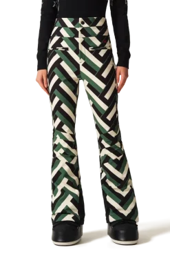 Clearance Aurora High-Waist Flare Print Ski Pants Women Ski Pants