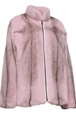 Baby Pink | Blue Silver Cross Mink Fur Jacket Women Mink|Fur Jackets