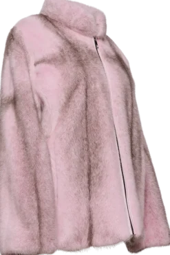 Baby Pink | Blue Silver Cross Mink Fur Jacket Women Mink|Fur Jackets