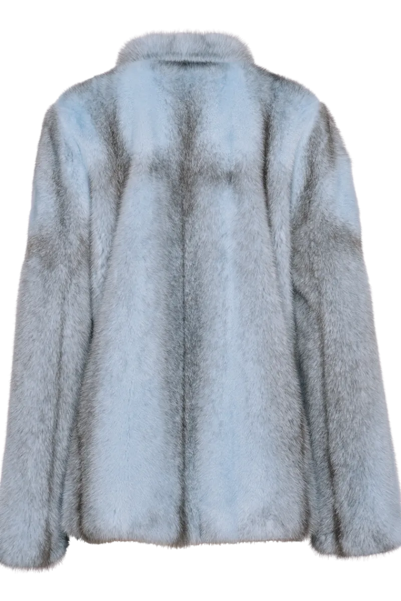 Baby Pink | Blue Silver Cross Mink Fur Jacket Women Mink|Fur Jackets