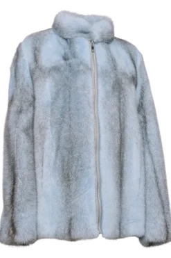 Baby Pink | Blue Silver Cross Mink Fur Jacket Women Mink|Fur Jackets