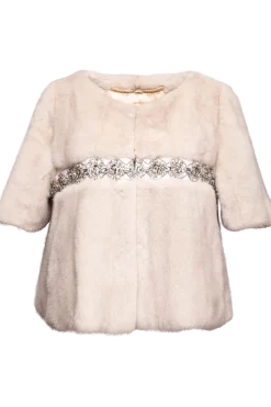 Best Beaded Evening Mink Fur Jacket Women Bridal Evening Fur|Mink