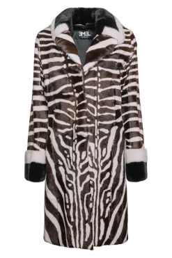 New Black/Brown/White Kid Skin & Mink Fur Coat Women Fur Coats