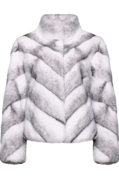 Best Black Cross Chevron Mink Fur Jacket With Diagonal Sleeve Women Fur Jackets|Mink