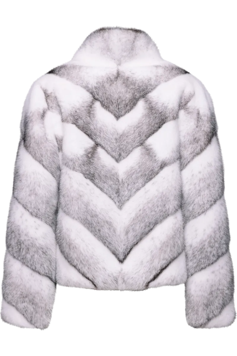 Best Black Cross Chevron Mink Fur Jacket With Diagonal Sleeve Women Fur Jackets|Mink