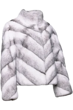 Best Black Cross Chevron Mink Fur Jacket With Diagonal Sleeve Women Fur Jackets|Mink