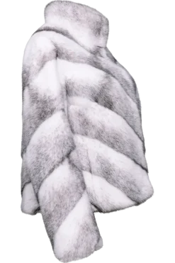 Best Black Cross Chevron Mink Fur Jacket With Diagonal Sleeve Women Fur Jackets|Mink