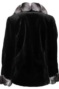 Sale Sheared Mink and Chinchilla Fur Jacket - Curved Front Women Mink|Fur Jackets