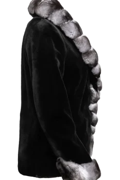Sale Sheared Mink and Chinchilla Fur Jacket - Curved Front Women Mink|Fur Jackets