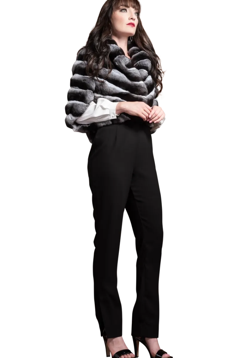 Clearance Black Velvet Diagonal Chinchilla Fur Cape Women Bridal Evening Fur|Chinchilla