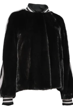 Best Baseball Mink Fur Jacket - Knit Cuffs Women Fur Jackets