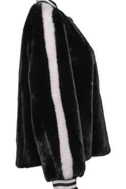 Best Baseball Mink Fur Jacket - Knit Cuffs Women Fur Jackets