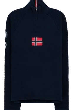 Hot Boiled Wool Ski Sweater - Norwegian Flag Ski Layers