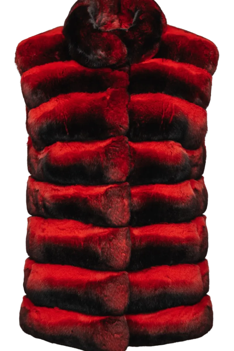 New Bold Colored Horizontal Chinchilla Fur Vest Women Chinchilla|Fur Jackets