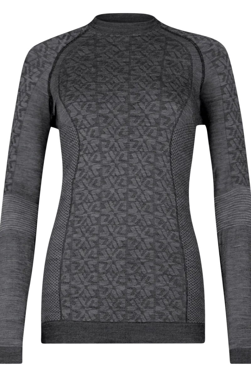 Discount Bright Crewneck Black Wool Knit Sweater Women Ski Layers