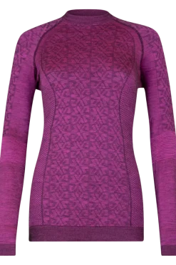 Best Bright Crewneck Fuchsia Wool Knit Sweater Women Ski Layers