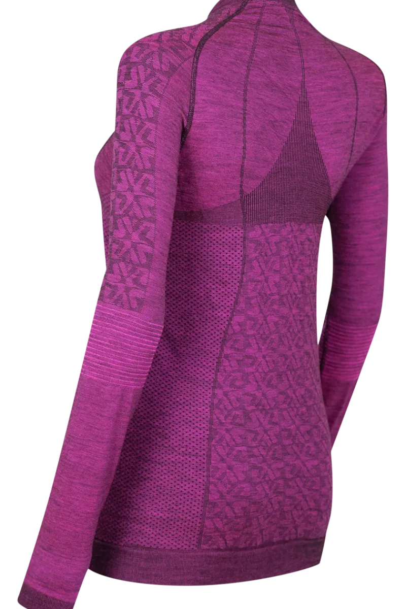 Best Bright Crewneck Fuchsia Wool Knit Sweater Women Ski Layers
