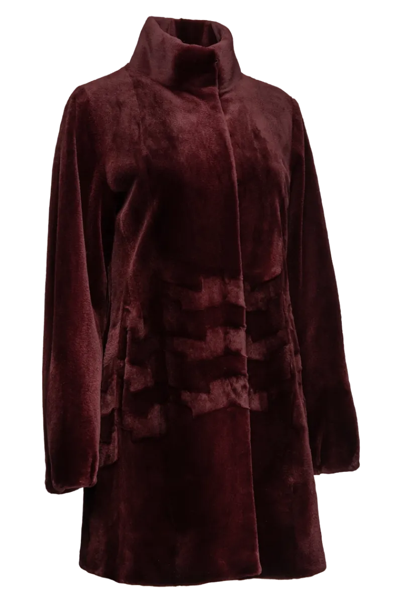 Sale Sheared Patterned Mid-Length Mink Fur Coat Women Mink|Fur Coats