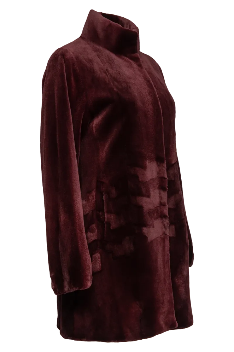 Sale Sheared Patterned Mid-Length Mink Fur Coat Women Mink|Fur Coats