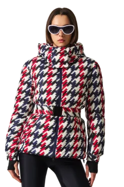 Candice Down Ski Parka - Red-White-Blue Women Ski Jackets