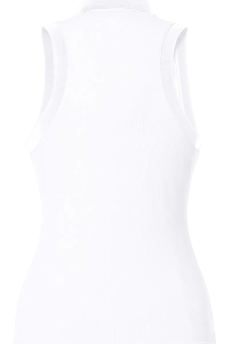 Outlet Caroline Sleeveless Ribbed Polo Top Women All Activewear