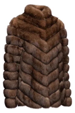 Outlet Chevron Natural Russian Sable Fur Jacket Women Fur Jackets