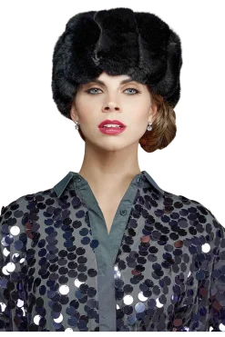 Chinchilla Brim Fur Hat-Sheared Mink Fur Crown Women Hats|Chinchilla