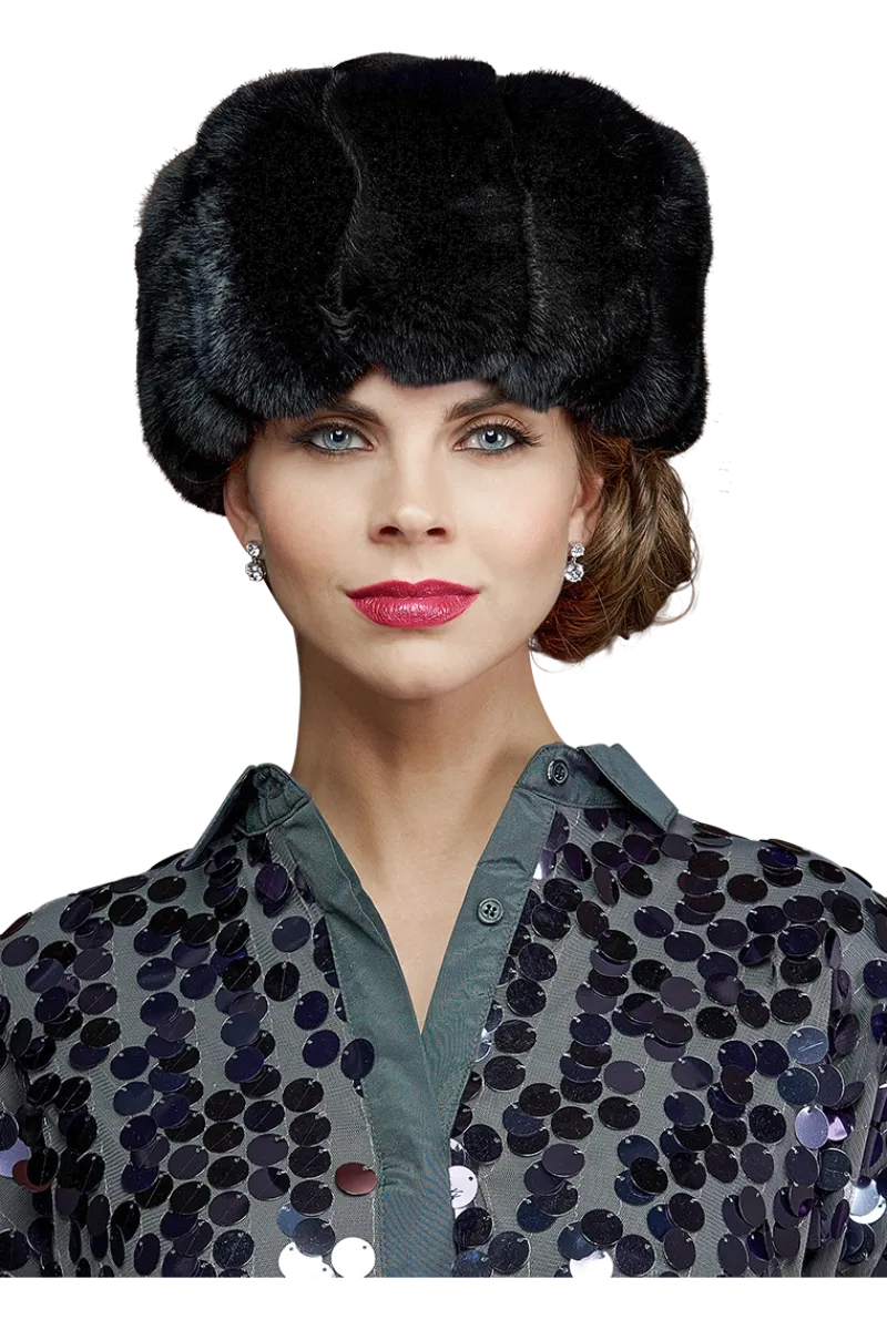 Chinchilla Brim Fur Hat-Sheared Mink Fur Crown Women Hats|Chinchilla