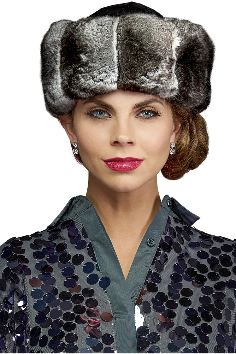 Chinchilla Brim Fur Hat-Sheared Mink Fur Crown Women Hats|Chinchilla