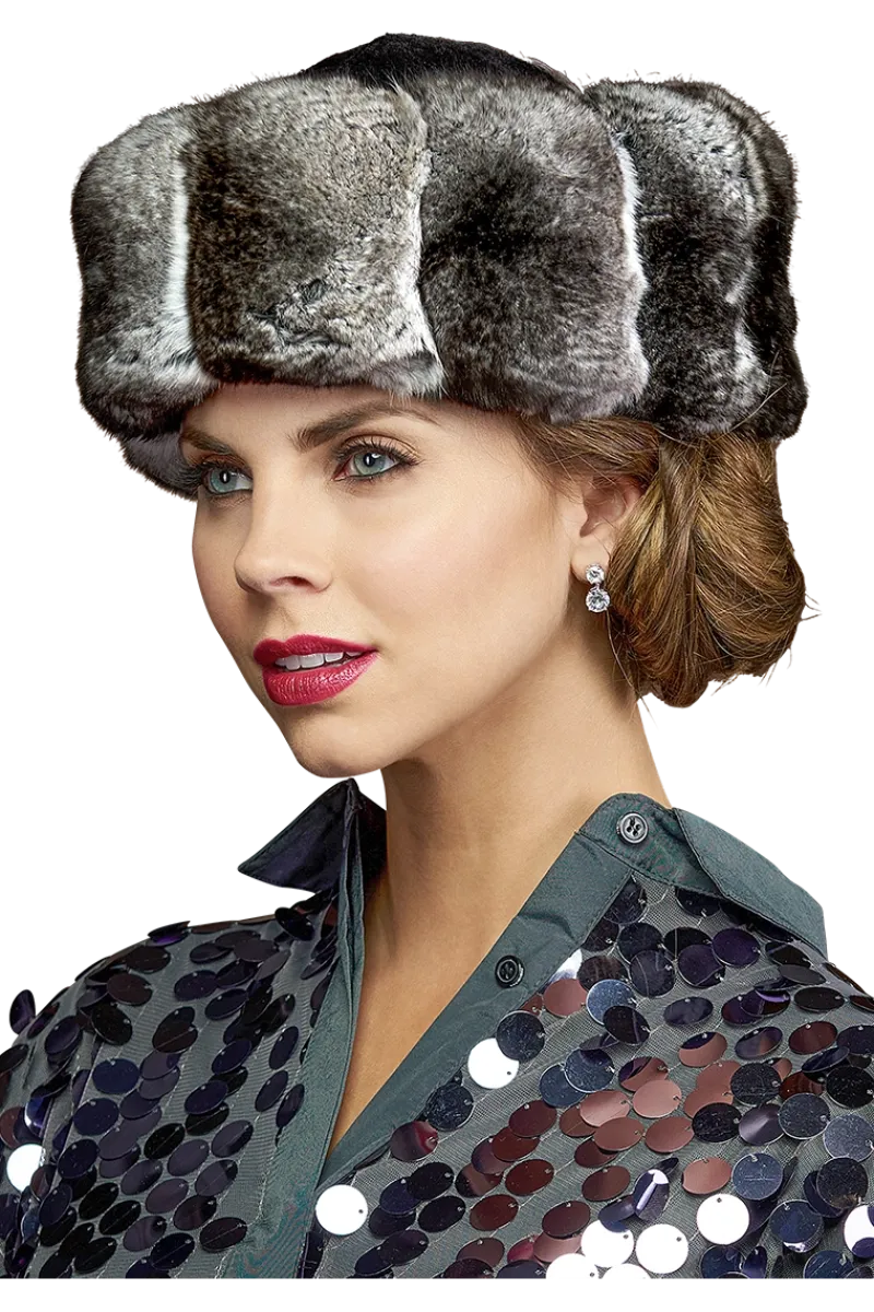 Chinchilla Brim Fur Hat-Sheared Mink Fur Crown Women Hats|Chinchilla