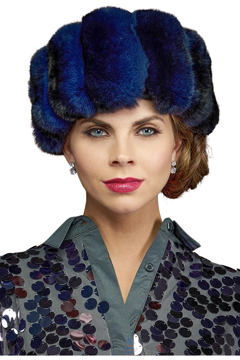 Chinchilla Brim Fur Hat-Sheared Mink Fur Crown Women Hats|Chinchilla