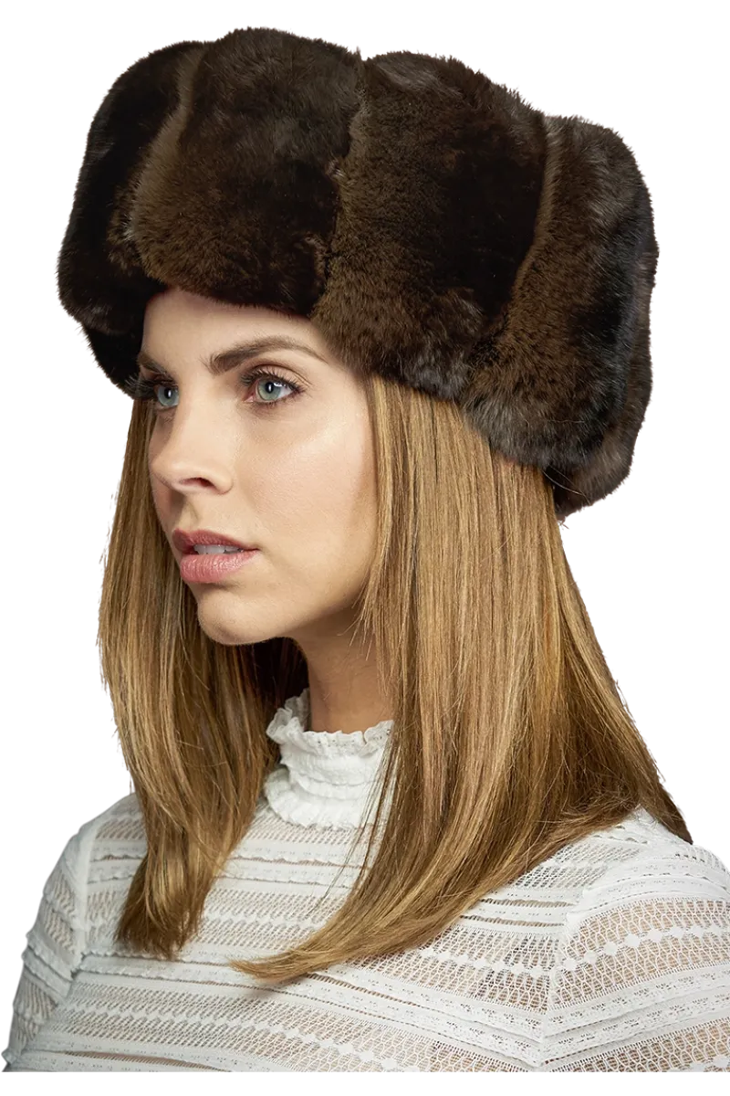 Chinchilla Brim Fur Hat-Sheared Mink Fur Crown Women Hats|Chinchilla