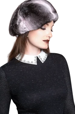 Best Chinchilla Fur Beret Women Hats|Chinchilla