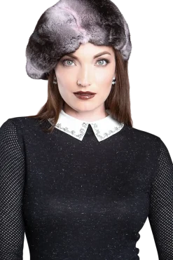 Best Chinchilla Fur Beret Women Hats|Chinchilla