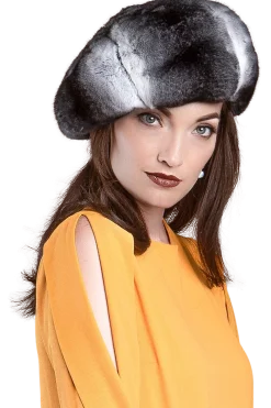 Best Chinchilla Fur Beret Women Hats|Chinchilla