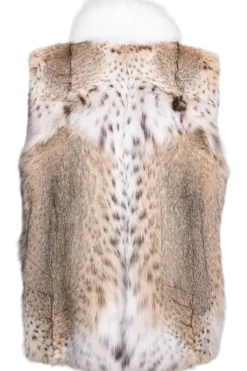Sale Classic American Lynx Fur Vest - Fox Tuxedo Women Lynx