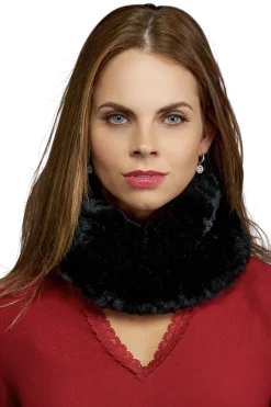 Online Classic Knitted Rex Rabbit Fur Funnel Women Rex Rabbit|Scarves