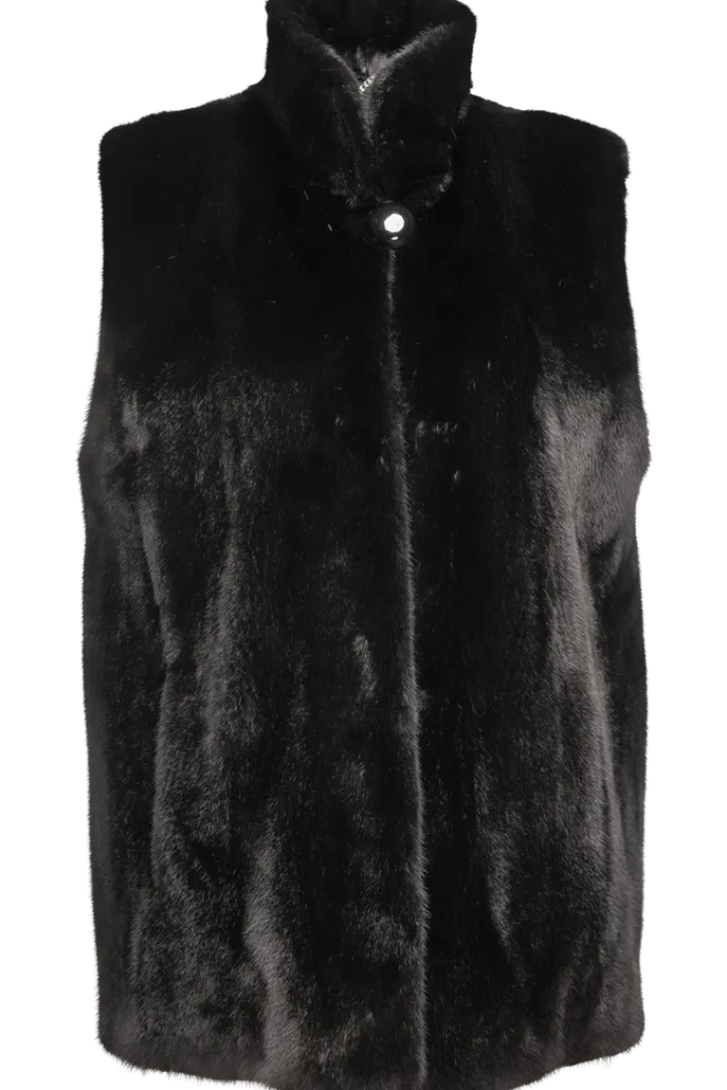 Online Classic Mink Fur Vest - Wing Collar Women Mink