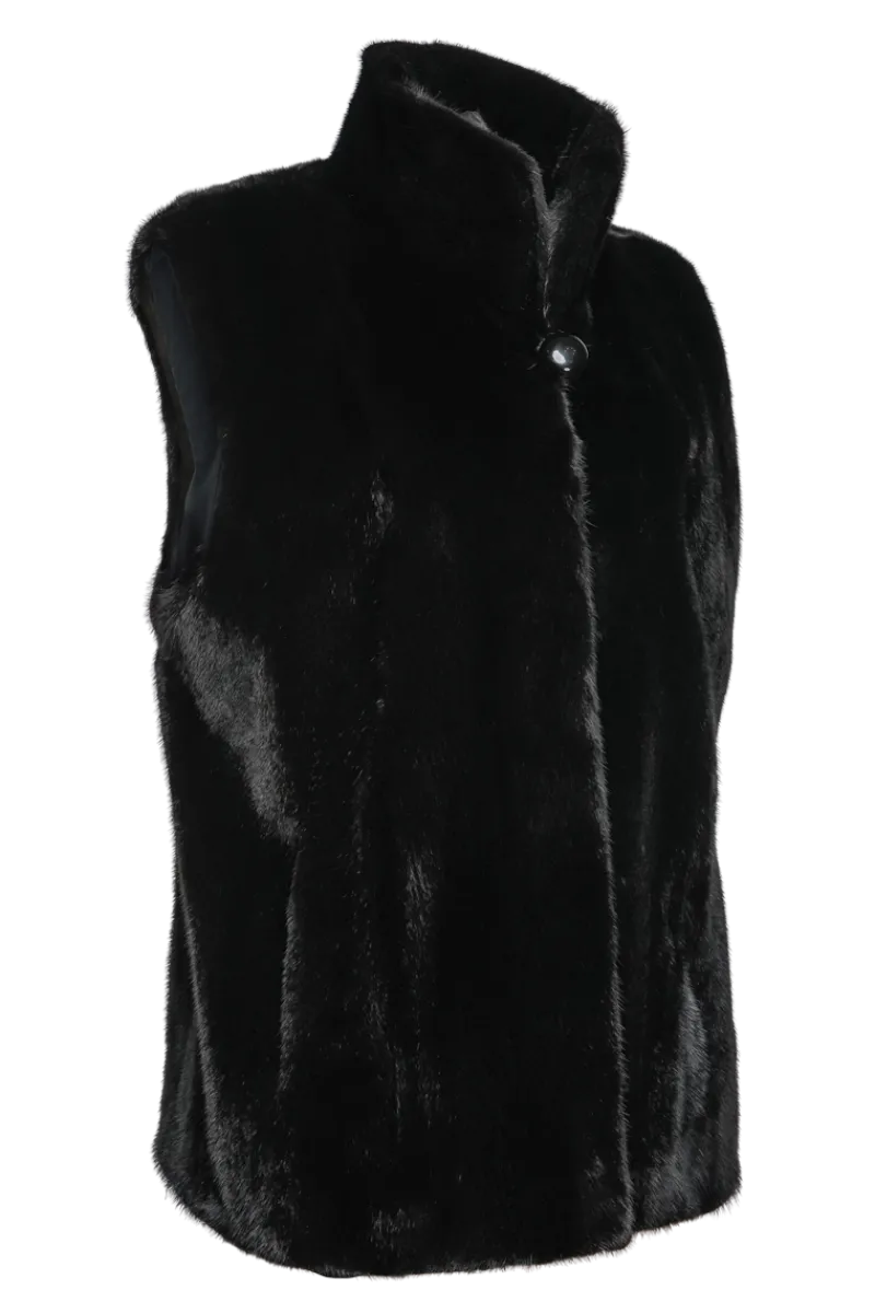 Online Classic Mink Fur Vest - Wing Collar Women Mink