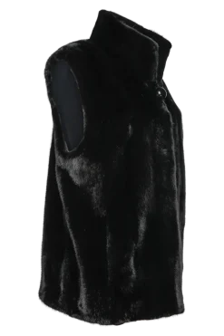 Online Classic Mink Fur Vest - Wing Collar Women Mink
