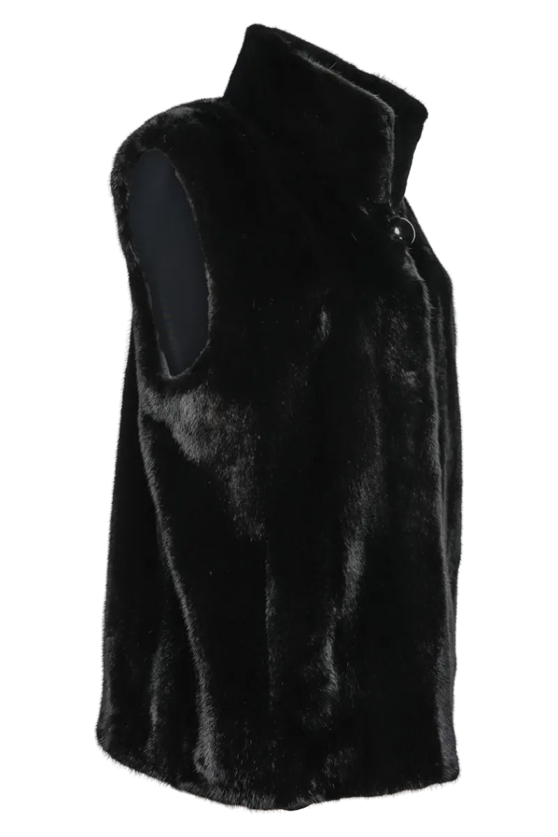 Online Classic Mink Fur Vest - Wing Collar Women Mink