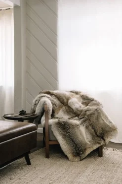 Online Coyote Fur Throw Women Home Decor|Home Decor