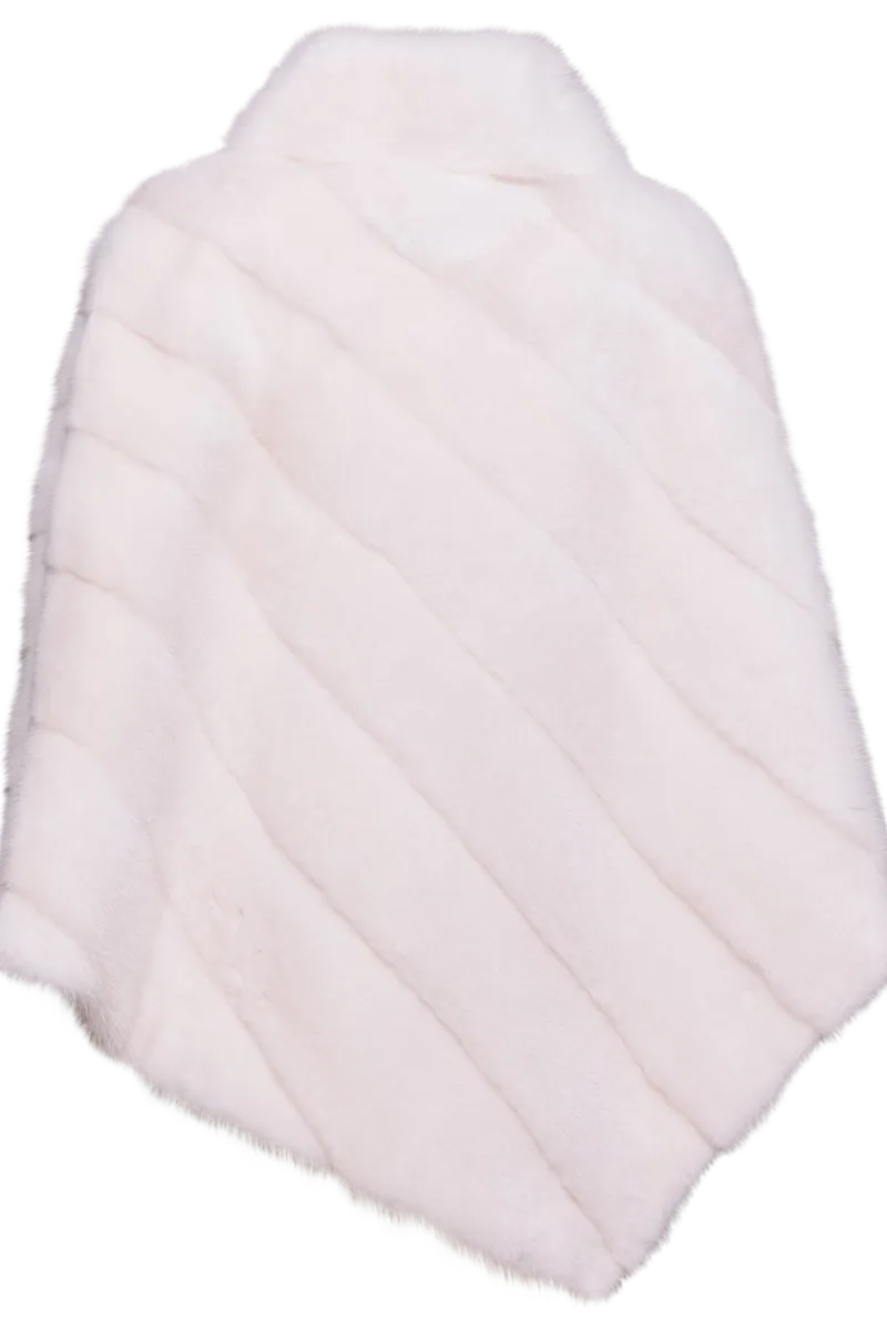 Discount Diagonal Mink Fur Poncho Women Fur Jackets