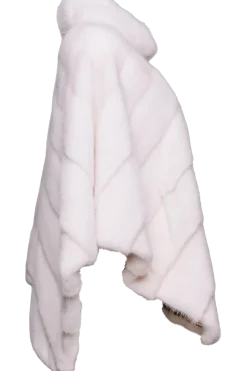 Discount Diagonal Mink Fur Poncho Women Fur Jackets