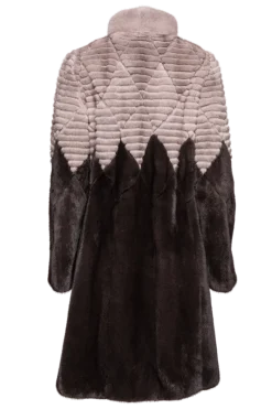 Outlet Diamond Pattern Silver Blue & Mushroom Mink Fur Coat Women Mink|Fur Coats